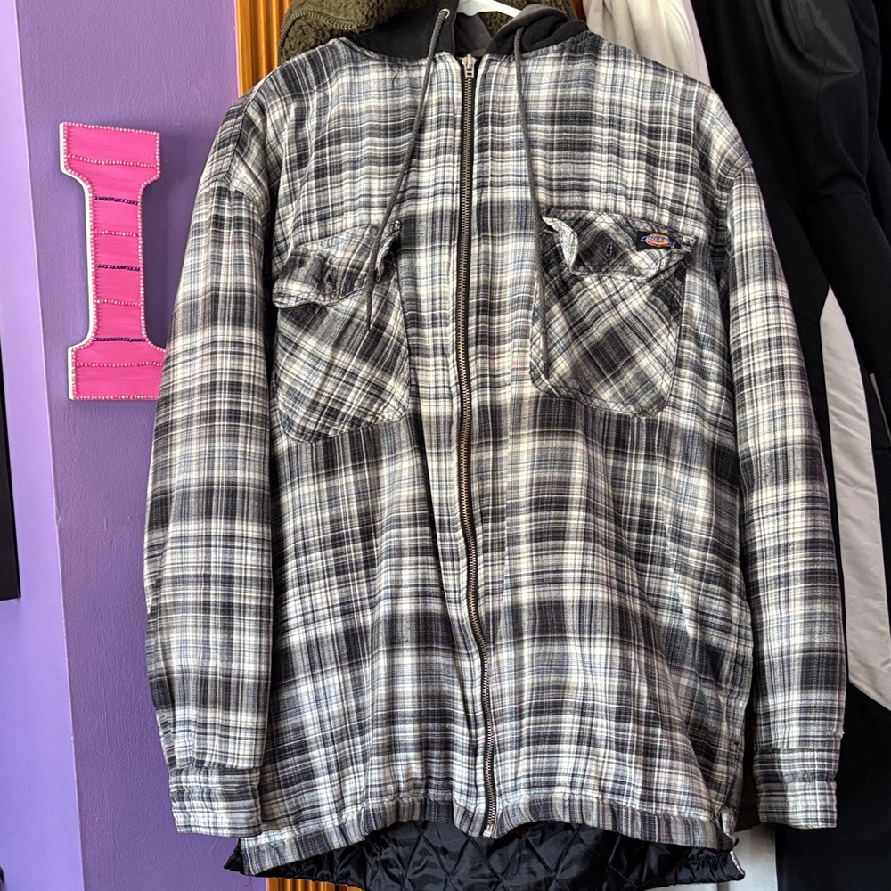 Dickies Black and Gray Plaid Shirt Jacket